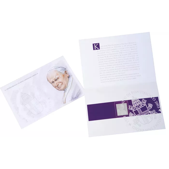 Folder: Il francobollo d`argento di Papa Giovanni Paolo II
